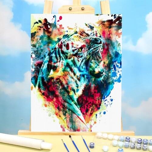 Colored Wolf DIY Paint By Numbers Complete Kit Oil Paints 50*70 Picture By Numbers Photo Decoration For Kids Handicraft Art