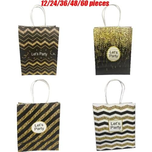 Baby Shower Birthday Party Kraft Paper Gift Bags With Handles Wholesale 27x21x11 cm Cookie Packaging Bags Wedding Party Boxes
