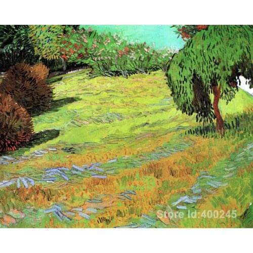 Sunny Lawn in a Public Park by Vincent Van Gogh Oil painting reproduction home decor Hand painted High quality