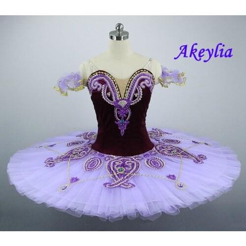 Mulberry Classical Costume Tutu Women Ballet Professional Competition Ballet Tutu Platter Purple The Daughter of the Pharaoh