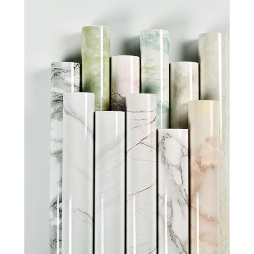 Classic Self-Adhesive Marble Contact Paper Kitchen Wall Paper Pure Color Home Decor Wall Stiker Living Room Furniture Restore