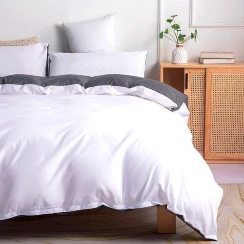 Pure Hue Duvet Cover Sets Bed Linen Quilt/Comforter case Pillow Covers Bedding Set King Queen Full Twin Size White Home Textiles