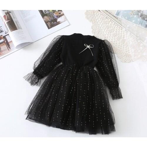 Princess Dress Pageant Newborn Lantern Sleeve Lace Baby Kids Girls Tutu Mesh Dress Party Wedding Formal dress black beige 0-5Y