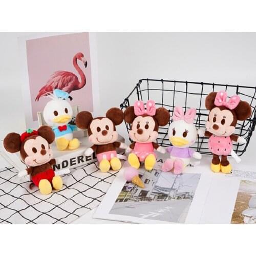 Disney 15CM pendant Mickey Donald Duck Daisy plush toy lovely cartoon characters for children gifts