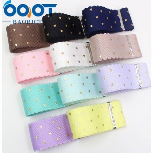 OOOT BAORJCT I-19729-1759,38mm,10yards Solid color hot stamping bow-knot grosgrain Ribbons,bow cap DIY accessories decorations