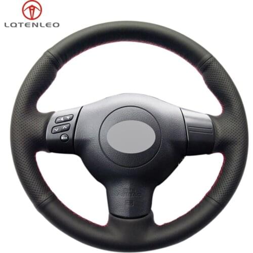 LQTENLEO Black PU Artificial Leather Car Steering Wheel Cover for Toyota Corolla 2004-2006 Caldina 2002-2007 RAV4 2004-2005