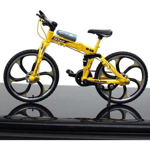 1/10 Metal Bicycle Model Folding Mountain Bike Mini Racing Toy Alloy Bicycle Model Adult Collection Gifts