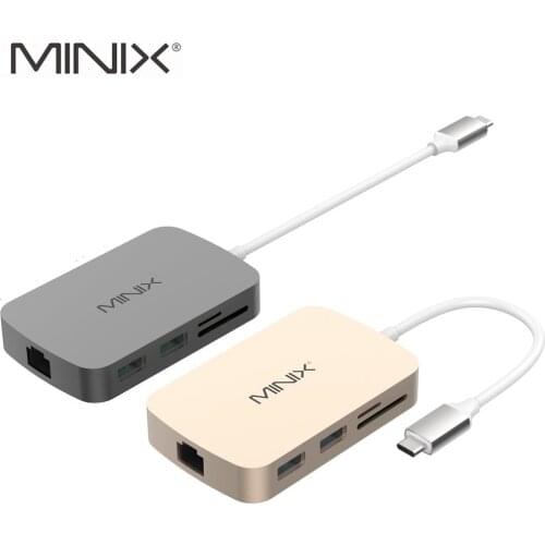 MINIX NEO C Type-C Multiport Adapter With HDMI-compatible Output 4K Gigabit Ethernet USB-C For Charging Compatible With MacBook