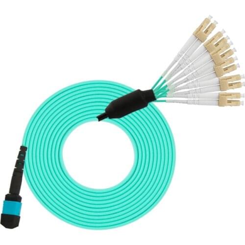MPO/APC-LC/APC 12 Core MPO Multimode Fiber Optic Patch Cord Cables 3M
