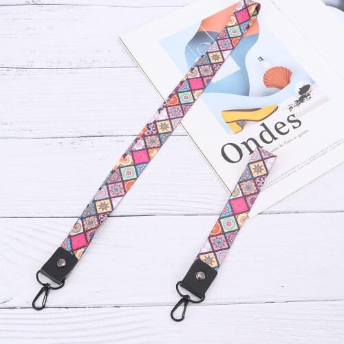 2020 Tide Plaid Bohemia Phone Strap Rope Neck Wrist Lanyards for Keys Sports ID Card Multi-function Straps Phone Holder