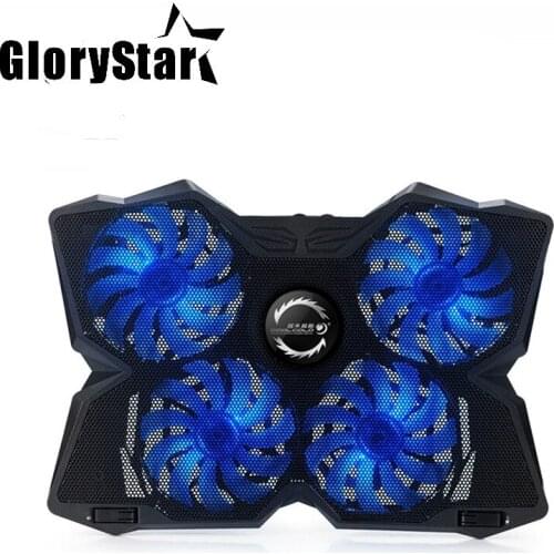 Glory 13.3-17 inch laptop Cooling Pad USB Fan with 4 cooling Fans Light Notebook Stand and Quiet Fixture for Laptop