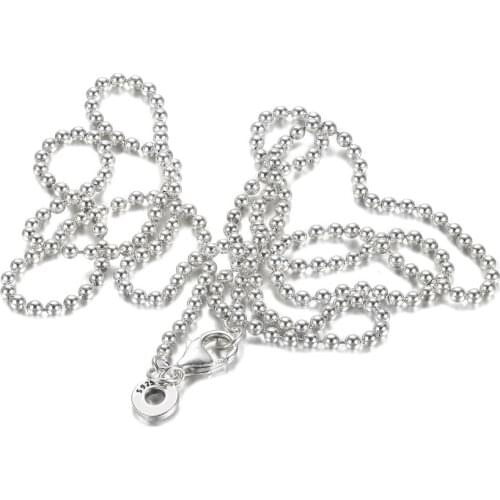 S925 Silver Polished Ball Necklace For Women Wedding Party Gift Fine Jewelry Gift Fashion Girl Choker Gift