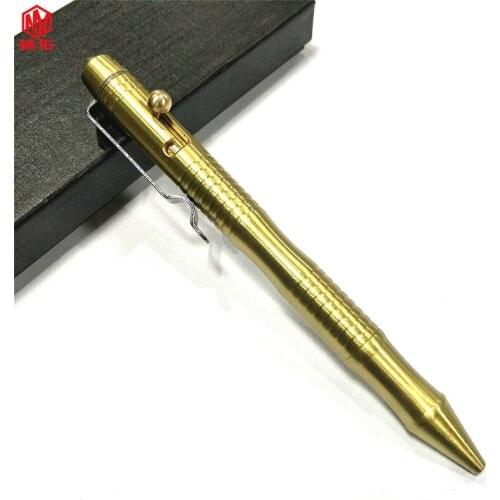 1PCS Portable Brass Bolt Copper Pen Self-Defense Metal Signature Writing Broken Window Pen EDC Multifunctional Tactical Pen