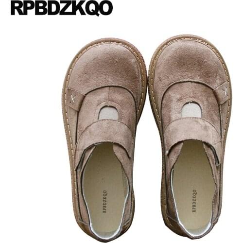 Walking casual creepers comfortable women flats retro japanese wide fit shoes ladies muffin chinese china cheap vintage school