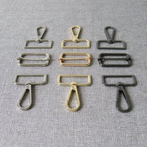 10Pcs 38mm Webing Metal Swivel Lobster Clasp Adjuster Bag Handbag Purse Shoulder Strap Belt Clip Buckle Snap Hook Accessory