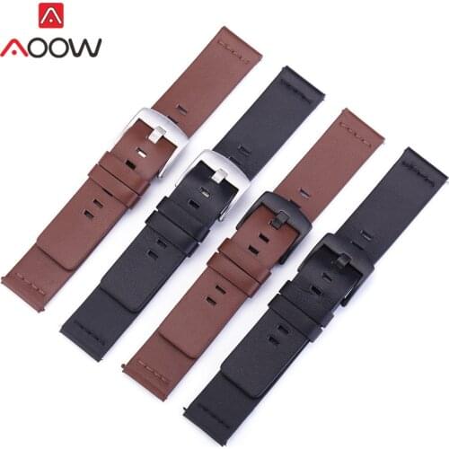 18mm 20mm 22mm 24mm Genuine Leather Watchband for Samsung Galaxy Active 42mm 46mm Quick Release Strap Bracelet Band for Gear S3