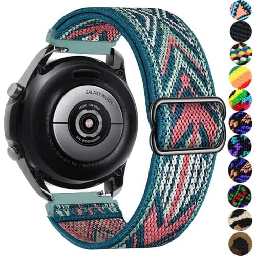 Nylon strap For Samsung watch 3/Galaxy Active 2/Gear S3/amazfit Adjustable Elastic watchband bracelet Huawei GT/2/2E/Pro band