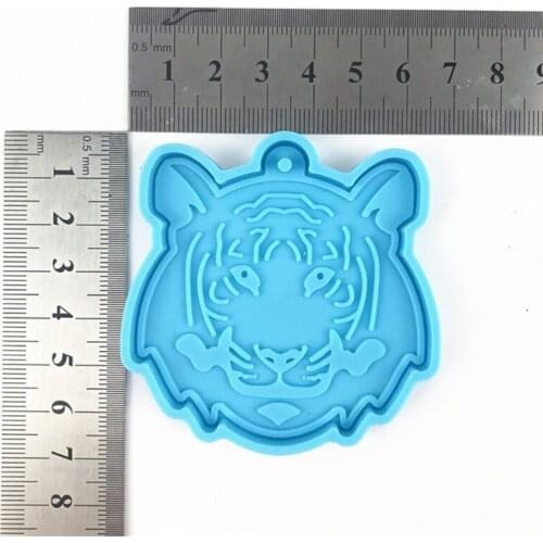 649D DIY 3168 Tiger Head Silicone Epoxy Mold DIY Keychain Pendant Jewelry Crafting Mould for Valentine Gift Craft