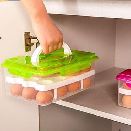 1PC 24 Grids Convenient Egg Food Storage Box Kitchen Refrigerator Anti-Collision Tray Container Accessories Supplies Cases