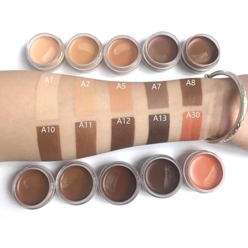 50pcs/lot Waterproof Makeup Cream Full Coverage Concealer Private Label Makeup Cosmetics Wholesale Face Eye Lip Cream Base