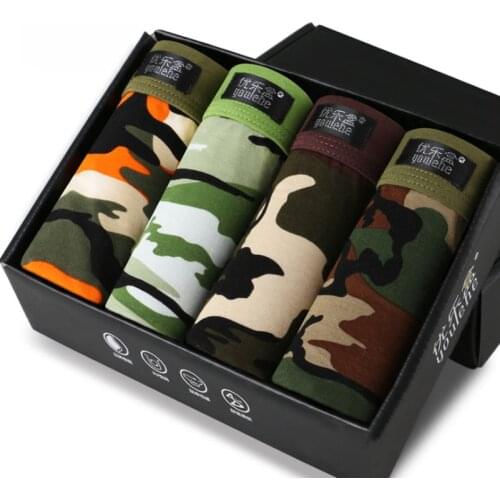 Youlehe 4pcs/lot Brand Hot Sale 2017 Sexy Mens Boxer Shorts New Fashion Men Soldier Camouflage Underpants M549