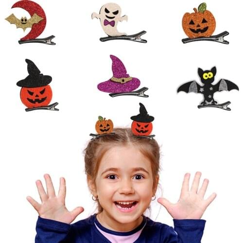 Hair Clips Cartoon Bat Hat Halloween Hair Accessories for Kids Baby Hairpin Ornament Barrettes Hairclips Hair Accessories