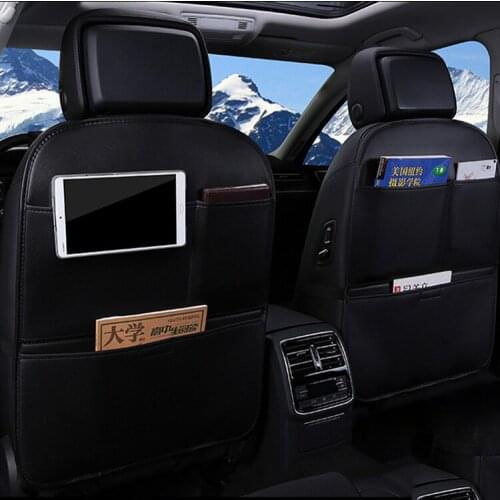 Car seat backrest protection pad PU leather car storage bag child baby kick pad cover For Toyota Volkswagen Nissan auto parts