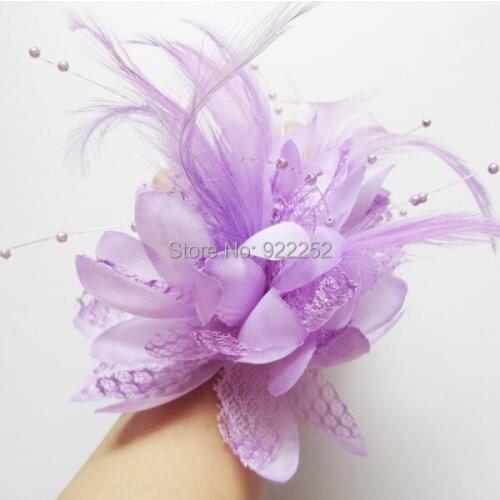 11cm silk roses feather pearl with clip,Elastic cord,floral head wreath,christmas headband,wrist corsages,decoration accessories