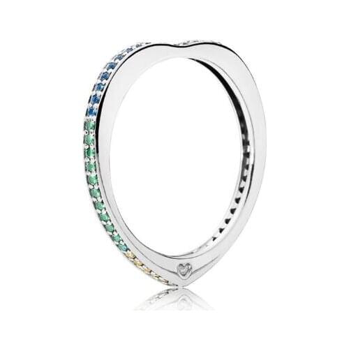 925 Sterling Silver Pan Ring Rainbow Arcs Of Love Ring For Women Wedding Engagement Party Gift Fashion Jewelry