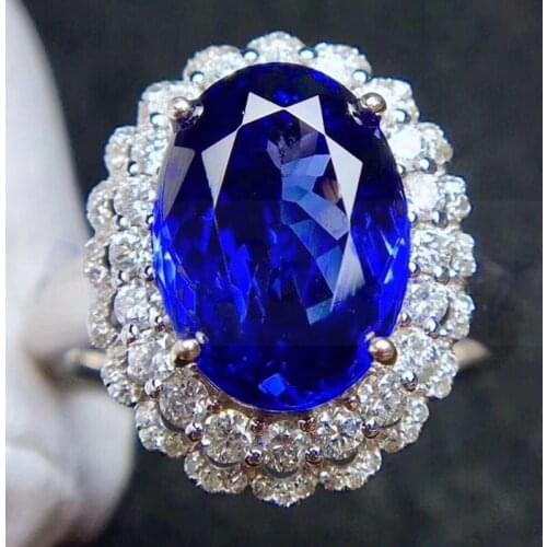 Blue sapphire ring Free shipping 925 sterling silver 7.5ct gemstone Fine jewelry Luxury style Women rings #J19011707