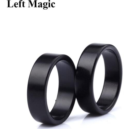 1 Pcs Black Strong Magnetic Magic Ring Magnet Coin Magic Tricks Finger Decoration Magician Ring 18/19/20/21MM Size B1028
