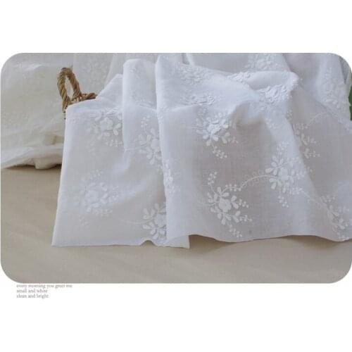 1 Yard Cotton Lace Fabric With 3D Floral