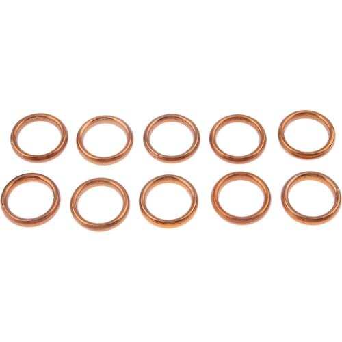 10x Brass Motorcycle Exhaust Pipe Gaskets For Jialing 70 GY6125 Scooter ATV