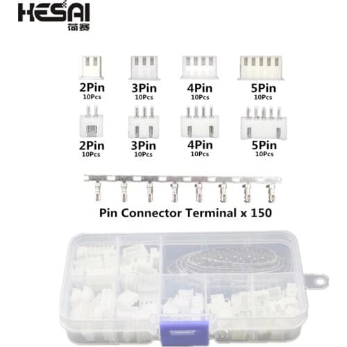 230pcs XH2.54 2p 3p 4p 5 pin 2.54mm Pitch Terminal Kit / Housing / Pin Header JST Connector Wire Connectors Adaptor XH DIY Kits