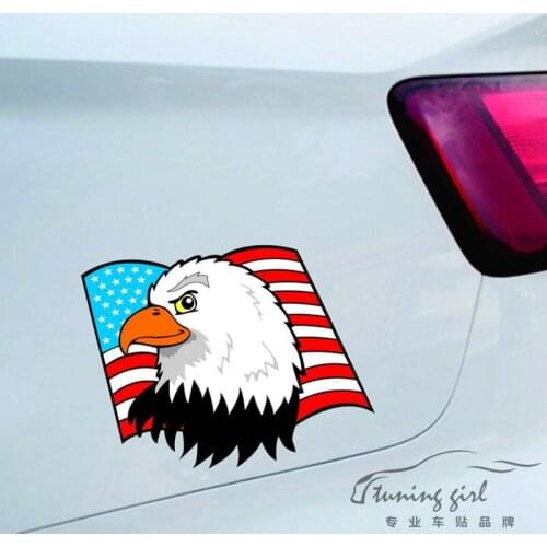 Car Stickers Eagle Falcon USA America The Star-Spangled Banner Colorful Creative Decals Reflective Waterproof Auto Tuning D10