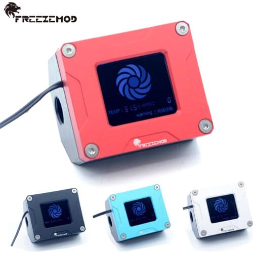 FREEZEMOD Monitor Alarm Temperature Display RPM Flow Meter Water Flowmeter Data LCD Screen Thermometer Intelligent POM Brass