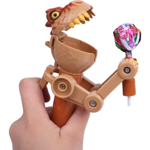Dinosaur lollipop robot toy Red, pink, cute telescopic candy robot play with you monk feed you eat lollipop villain Telescopic