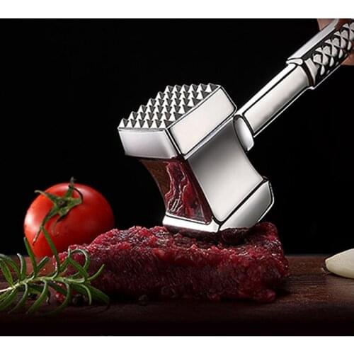 Double-Sided Meat Hammer Meat Tenderizer Mallet Brass Knuckle Kitchen Tool Beef Pork Steak Tenderizer