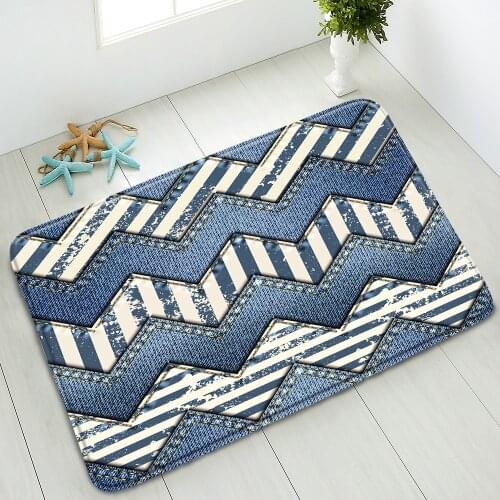 Geometric Non-Slip Bath Mats Simple Indoor Floor Mats Bedroom Kitchen Doormats Washable Foot Pads Absorbent Carpet Home Decor