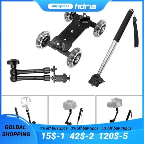 HDRIG Ultra-Quiet Mini Desktop Gopro5 Sports Camera Track Car Three-Piece Set For Photo Studio