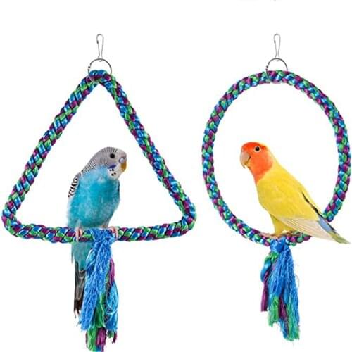 Parrot Rope Hanging Braided Budgie Chew Rope Bird Cage Cockatiel Toy Pet Stand Training Accessories Swing Supplies Parrot Swings
