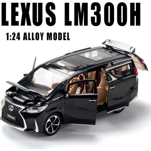 Luxury 1:24 Diecast Alloy Model Car Miniature MPV Lexus LM300h Metal Vehicle for Children Collection Display Boys Christmas Toy