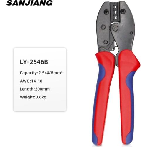 LY-2546B Solar Connectors Ratchet Crimping Plier kit crimper Tool set for 2.5/4/6mm2(14-10AWG)
