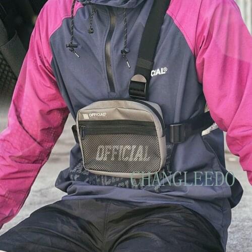 Men Chest Bag Small Tactical Chest Rig Hip-hop Vest Bag Streetwear Tri-Strap Chest Bags Women Rectangle Waist Pack Kanye