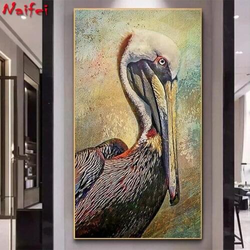 5 d Diamond Painting Full square Brown Pelican fantasy art bird animals Diamond Embroidery sale Home Decoration DIY mosaic