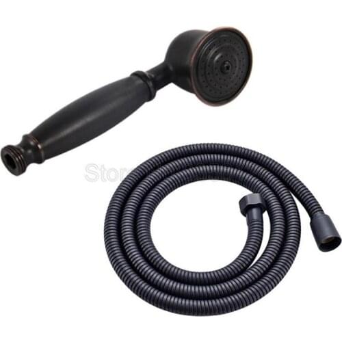 Black Oil Rubbed Bronze Telephone Style Bathroom Hand Held Shower Head + 1.5m Hose Wsx043