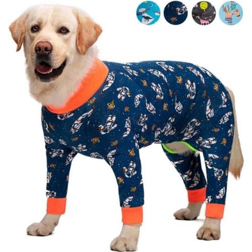 Medium Large Dogs Pajamas For Pet Dogs Clothes Jumpsuit For Dog Costume Coat For Dogs Cartoon Printed Clothing Shirt Ropa Perro