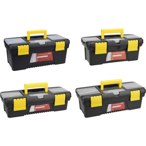 Uxcell Tool Box Plastic with Tray and Organizers Includes Removable Three Small Parts Boxes for either professional amateur