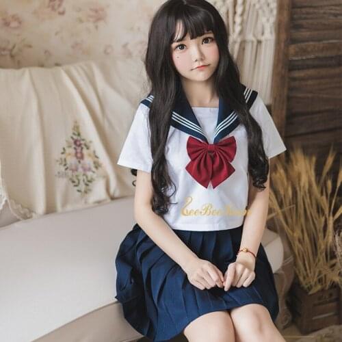Sweet Lolita Dress School JK Dress College Uniform Sailor Costume Anime Navy Dress Student Suit Cute Girl Halloween Cosplay