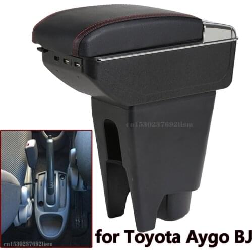 For Toyota Aygo BJ armrest box central Store content box car-styling decoration With cup holder USB